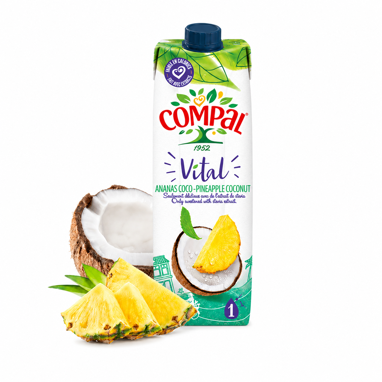 Compal - Ananas et noix de coco - 1L